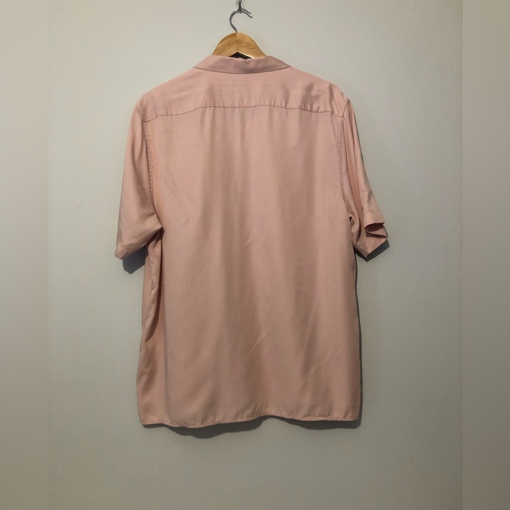 Ted Baker 5 100% Lyocell Men's Size XL Light Pink Button Down Short Sleeve Shirt - Picture 3 of 10